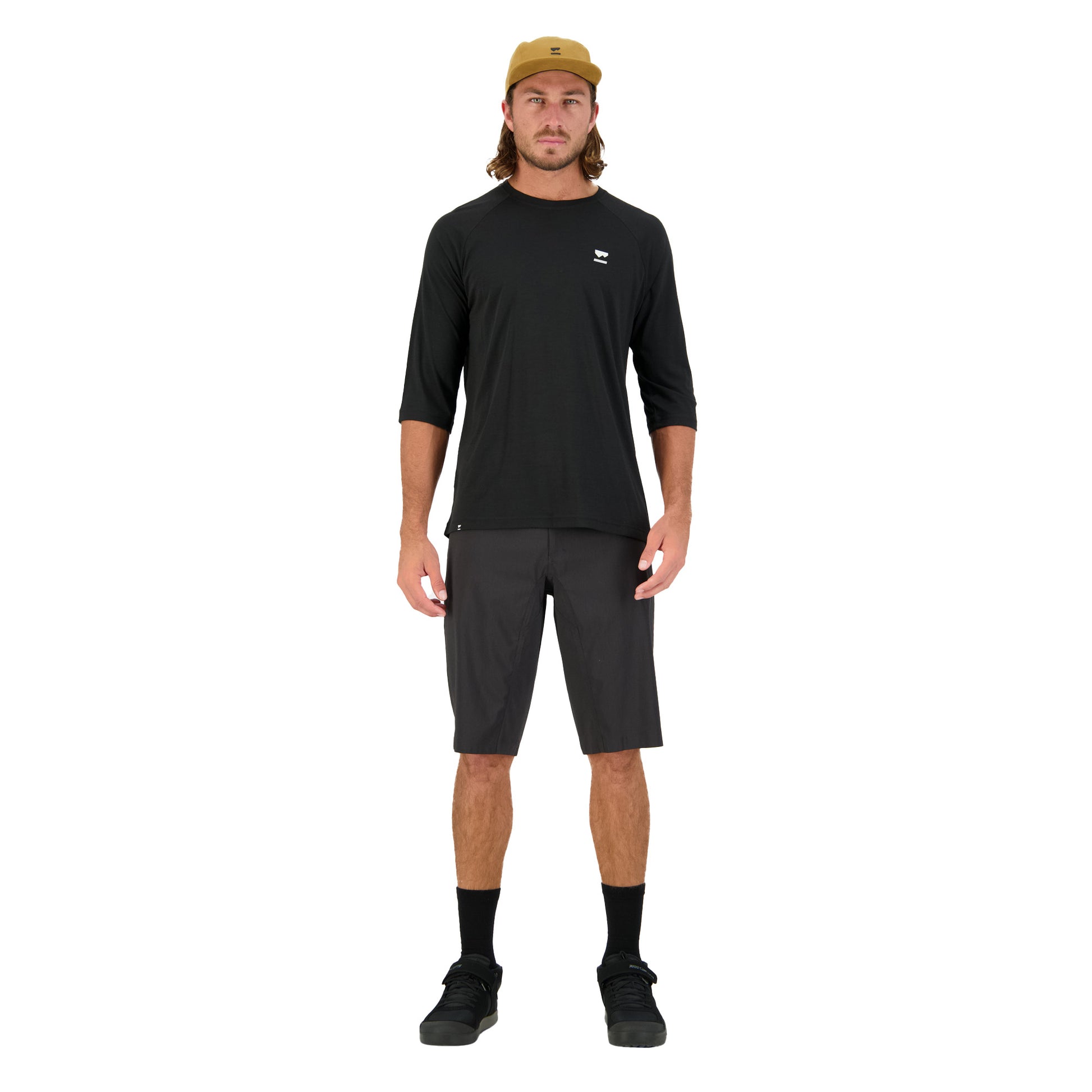 Mons Royale Tarn Merino Shift Raglan 3-4 Sleeve Mens Jersey - M - Black - Image 3