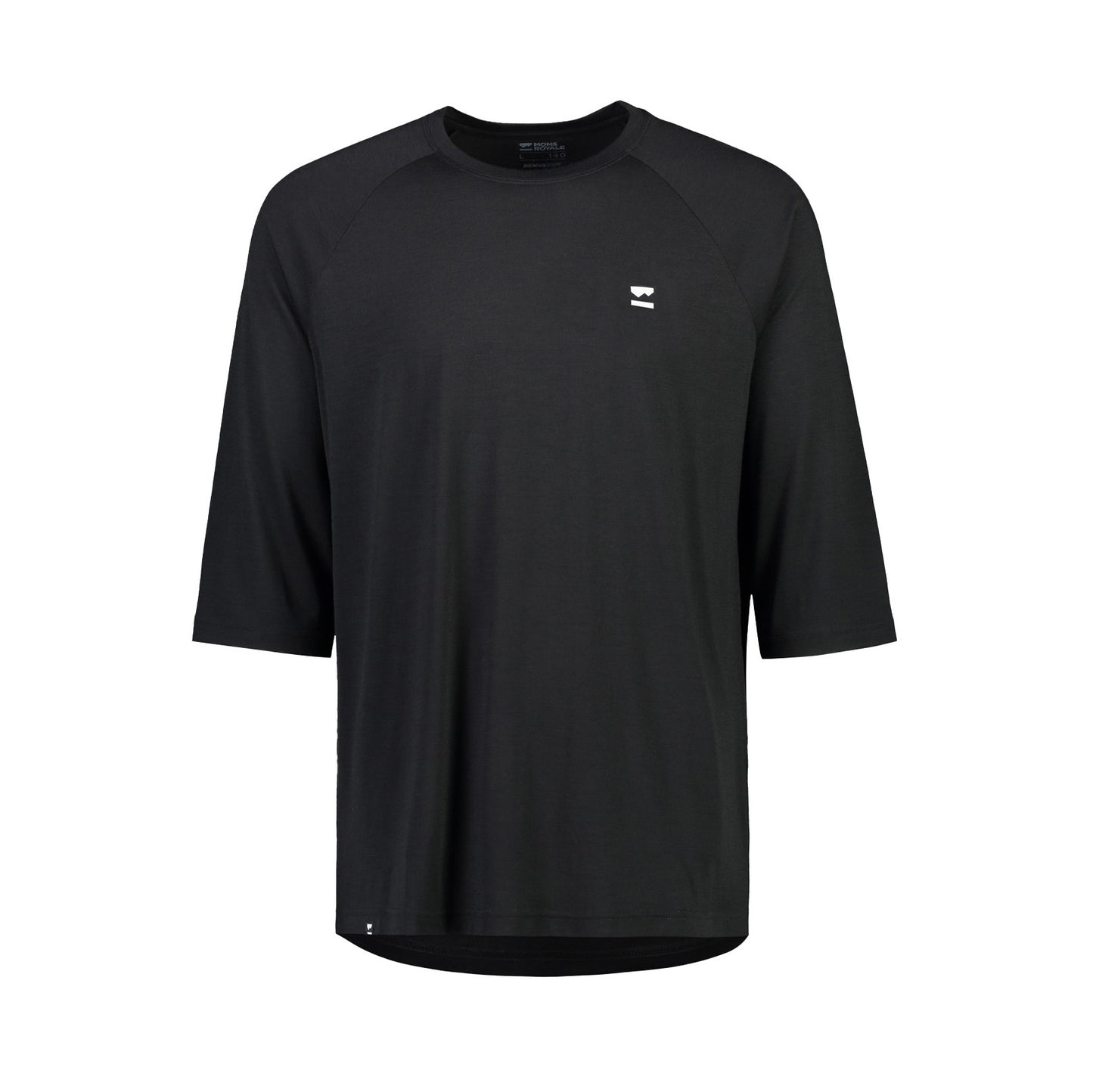 Mons Royale Tarn Merino Shift Raglan 3-4 Sleeve Mens Jersey - M - Black - Image 4
