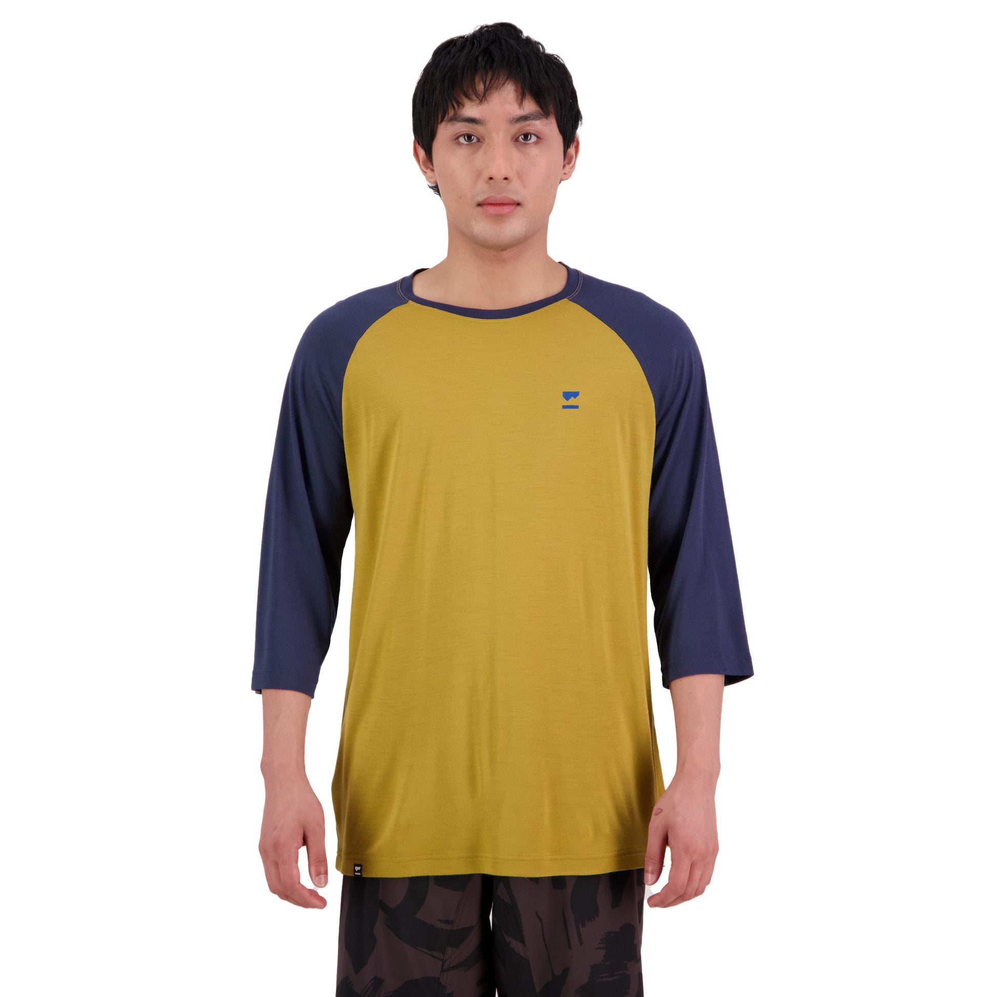 Mons Royale Tarn Merino Shift Raglan 3-4 Sleeve Mens Jersey - M - Cumin - Midnight - Image 1