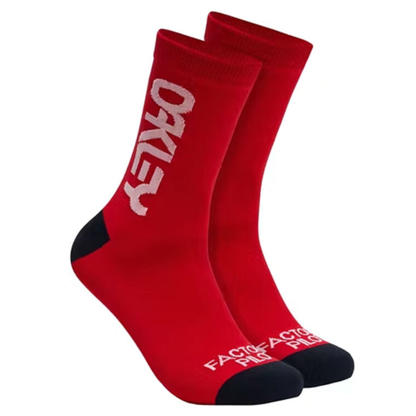 Oakley Factory Pilot MTB Crew Socks - L - Red Line - Image 2