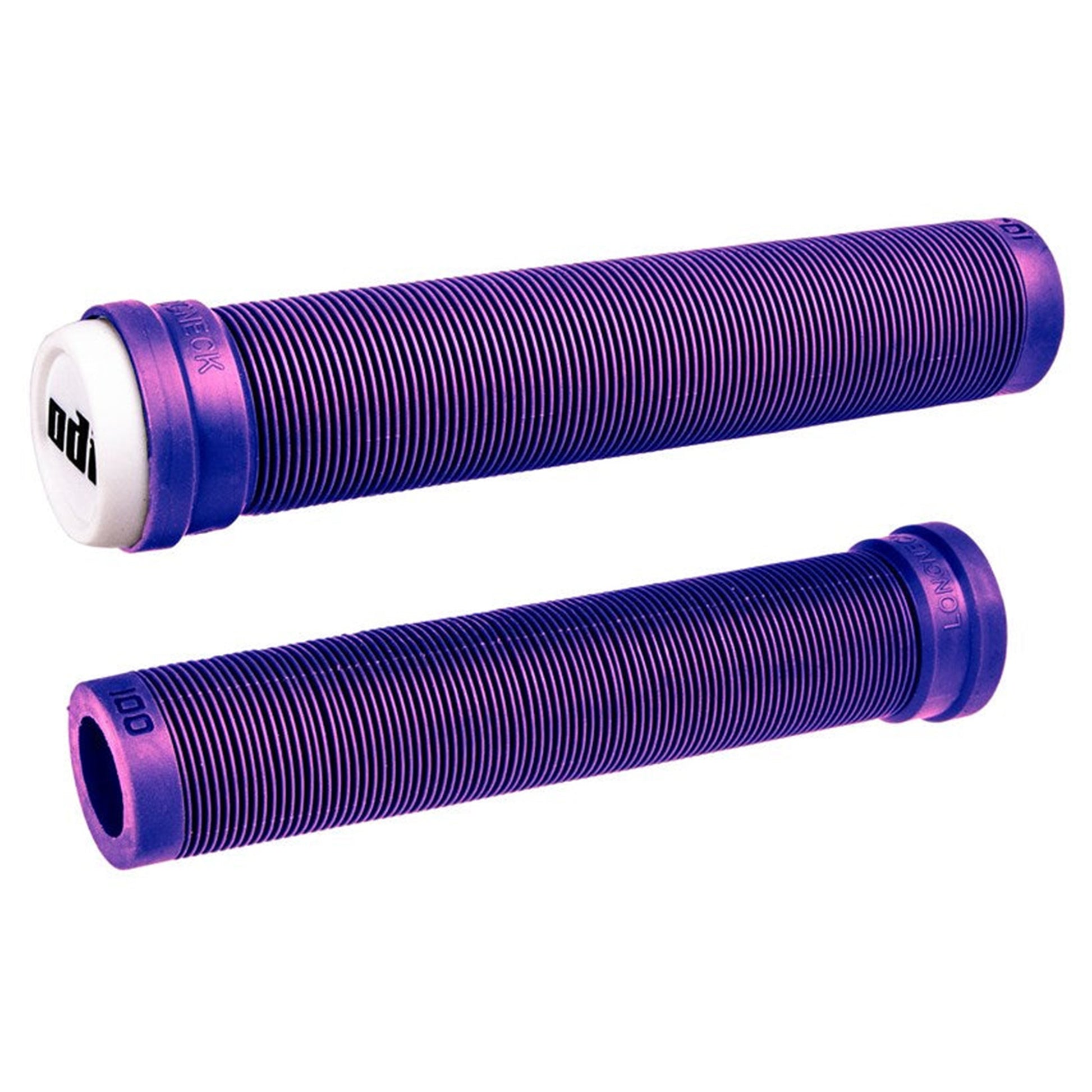 ODI BMX Longneck SLX Flangeless Grips - Iridescent Purple - Slide On Grips - Image 1