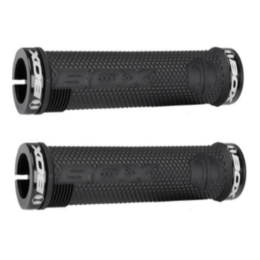 ODI BMX Box One Hex Lock On Grips - Black With Black Clamps - Dual Lock On Grips - Image 1