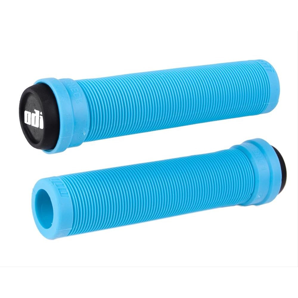 ODI BMX Longneck SL Flangeless Grips - Aqua - Slide On Grips - Image 1