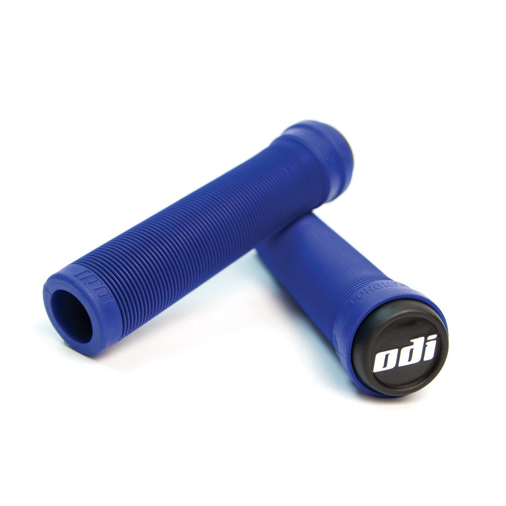 ODI BMX Longneck SL Flangeless Grips - Bright Blue - Slide On Grips - Image 1