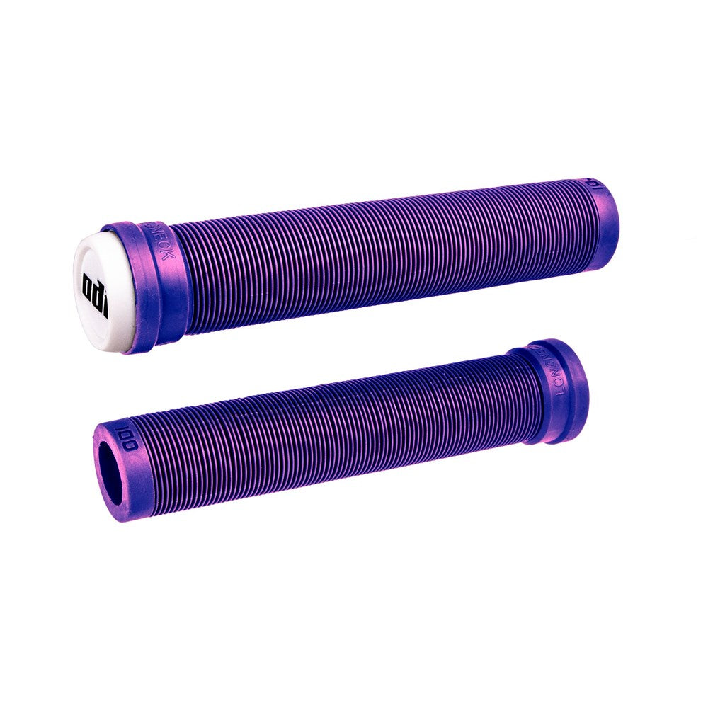 ODI BMX Longneck SLX Flangeless Grips - Iridescent Purple - Slide On Grips - Image 1