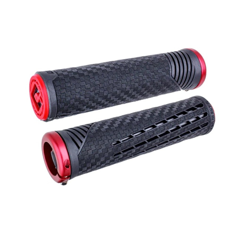 ODI CF V2.1 Lock On Grips - Black With Red Clamps - Single Lock On Grips - Image 1