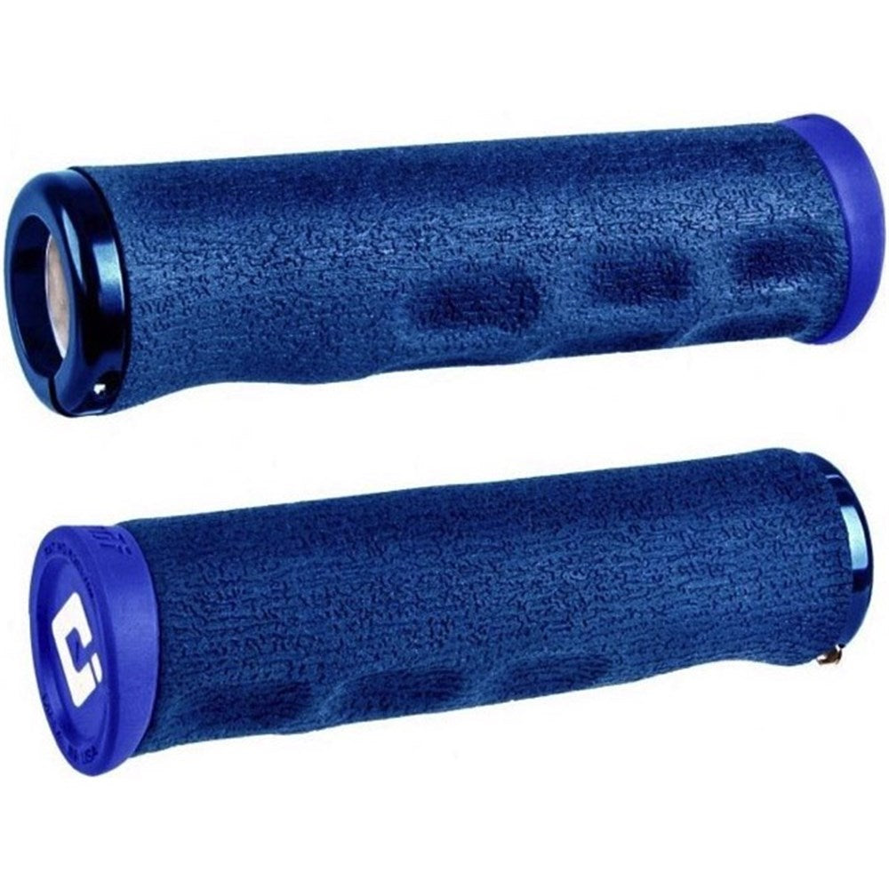 ODI F-1 Dread Lock On Grips - Blue With Blue Clamps - Single Lock On Grips - Image 1