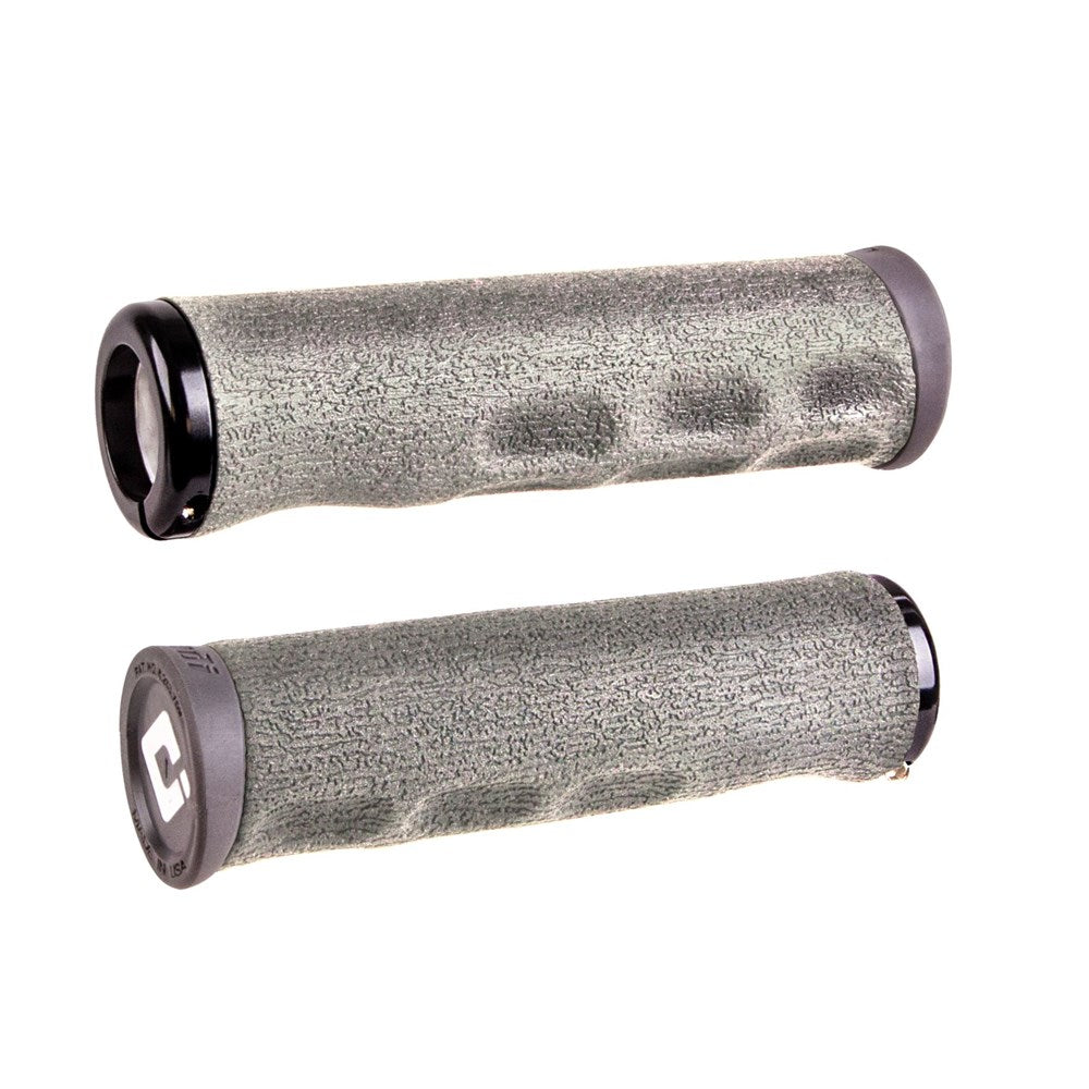 ODI F-1 Dread Lock On Grips - Grey With Black Clamps - Single Lock On Grips - Image 1