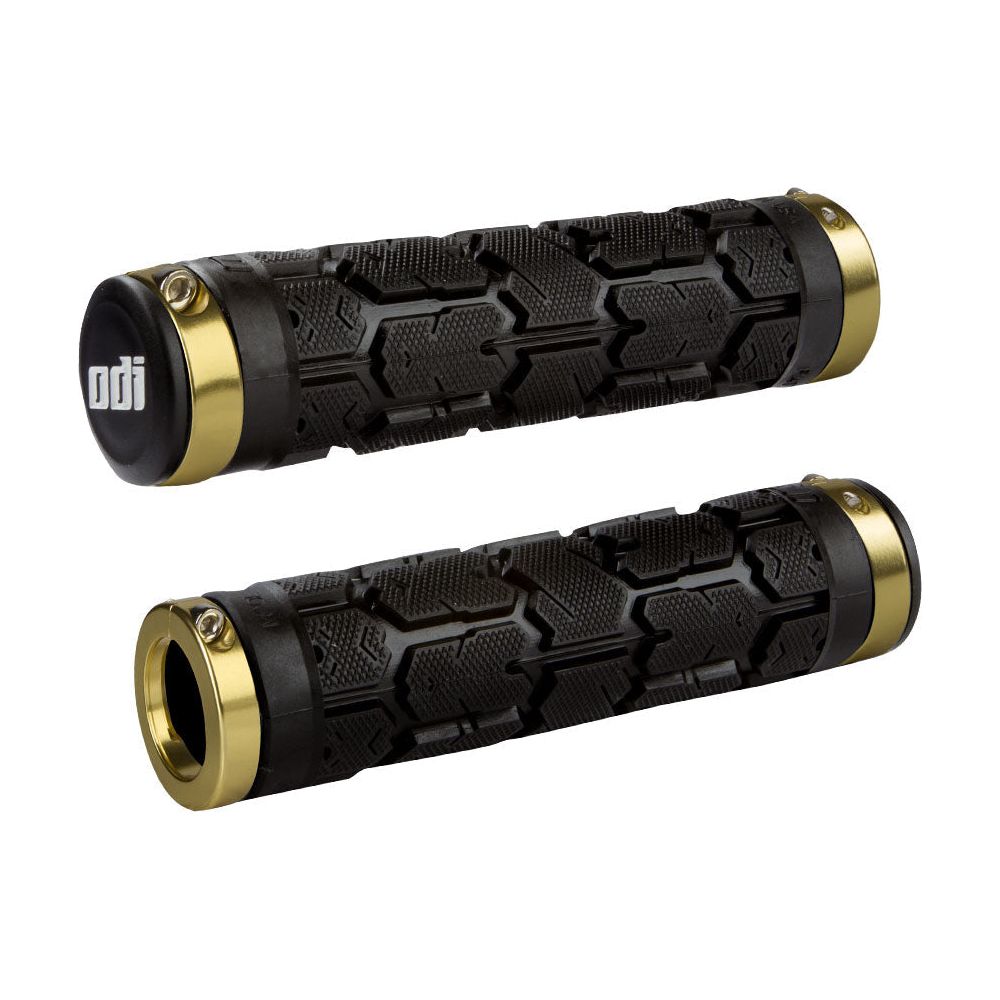 ODI Rogue Bonus Pack Lock On Grips - Black with Gold Clamps - Dual Lock On Grips - Image 1