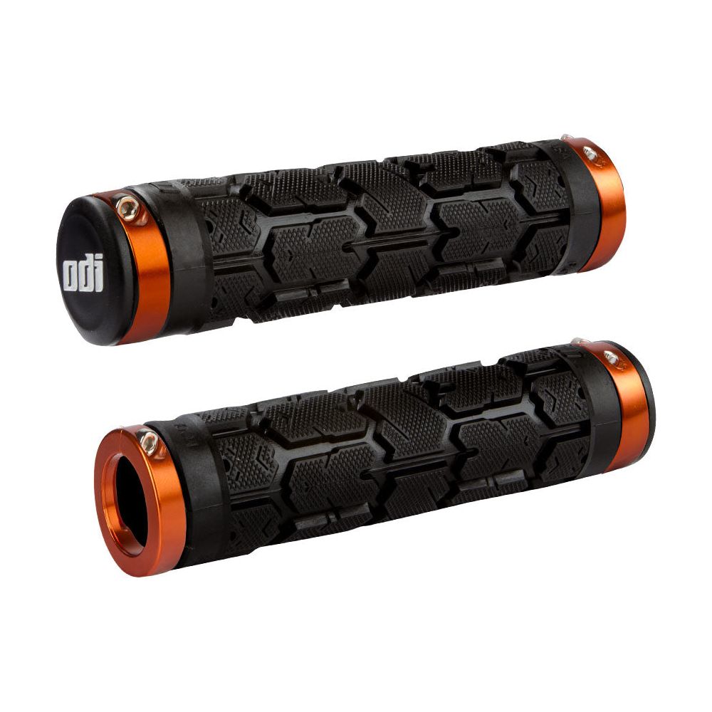 ODI Rogue Bonus Pack Lock On Grips - Black with Orange Clamps - Dual Lock On Grips - Image 1