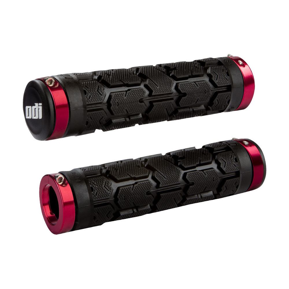ODI Rogue Bonus Pack Lock On Grips - Black with Red Clamps - Dual Lock On Grips - Image 1