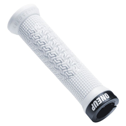 OneUp Components Goldstone Grips - White - Single Lock On Grips - Image 1