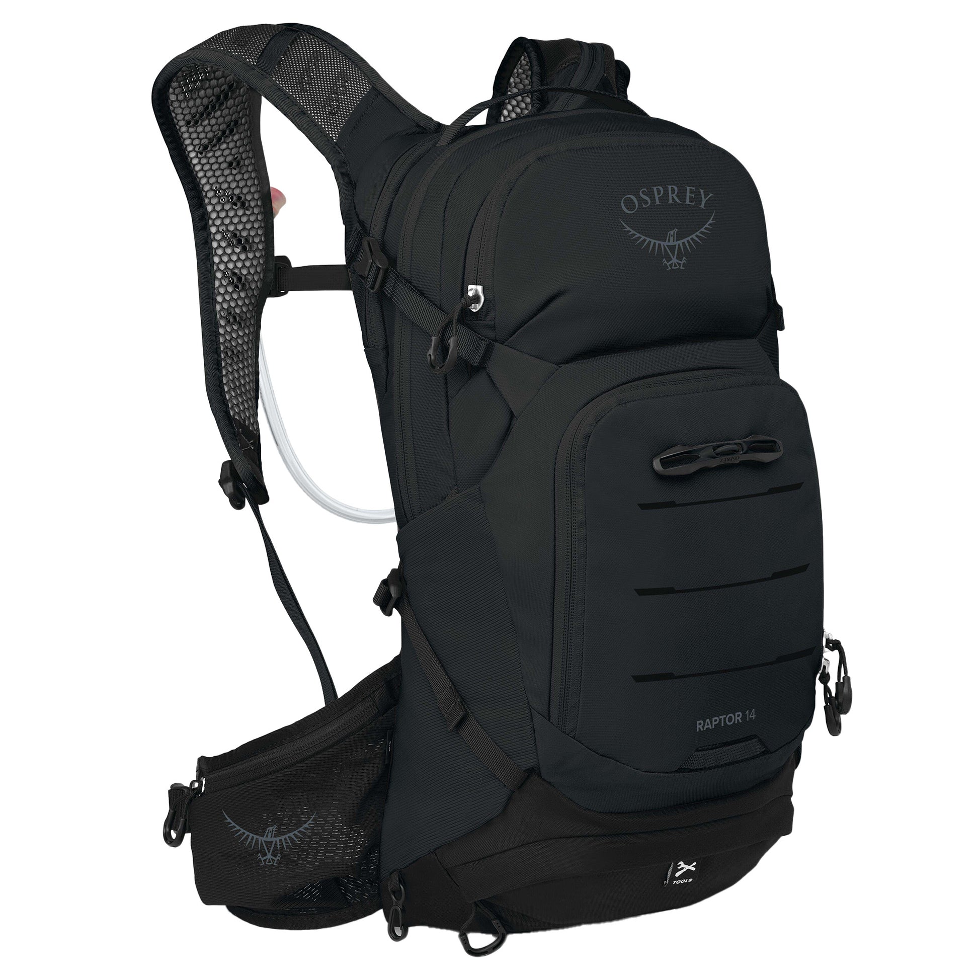 Osprey Raptor 14 Backpack - Black - 14L Pack - 2.5L Bladder - Image 1