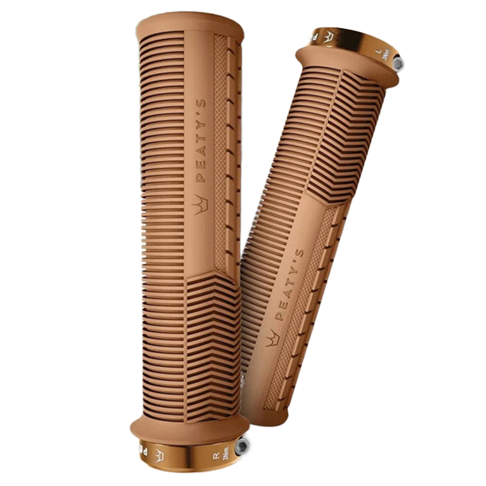 Peaty's Monarch Thick Mushroom Grip - Gum - Single Lock On Grips - Image 1