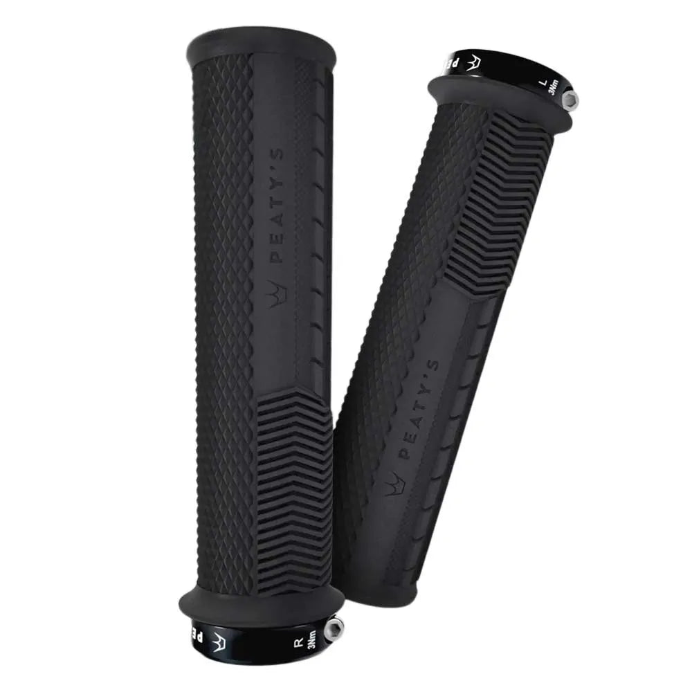 Peaty's Monarch Thick Knurl Grip - Black - Single Lock On Grips
