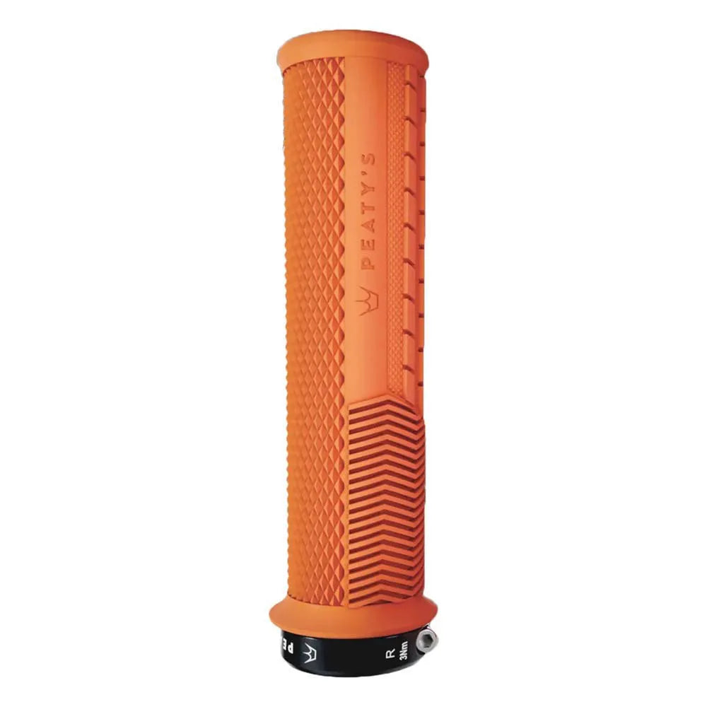 Peaty's Monarch Thick Knurl Grip - Mango - Single Lock On Grips
