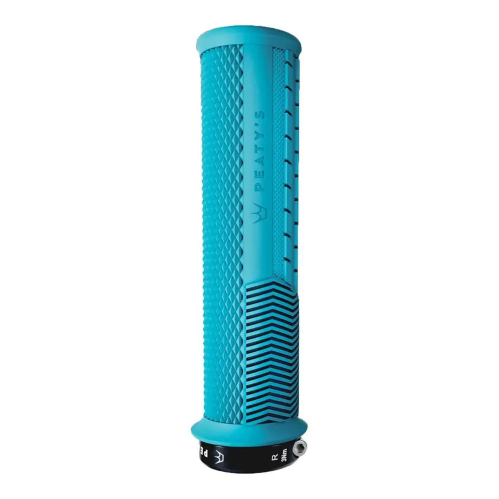 Peaty's Monarch Thick Knurl Grip - Turquoise - Single Lock On Grips