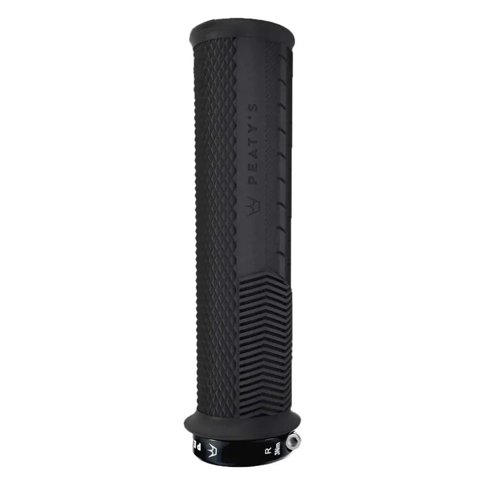 Peaty's Monarch Thin Knurl Grip - Black - Single Lock On Grips