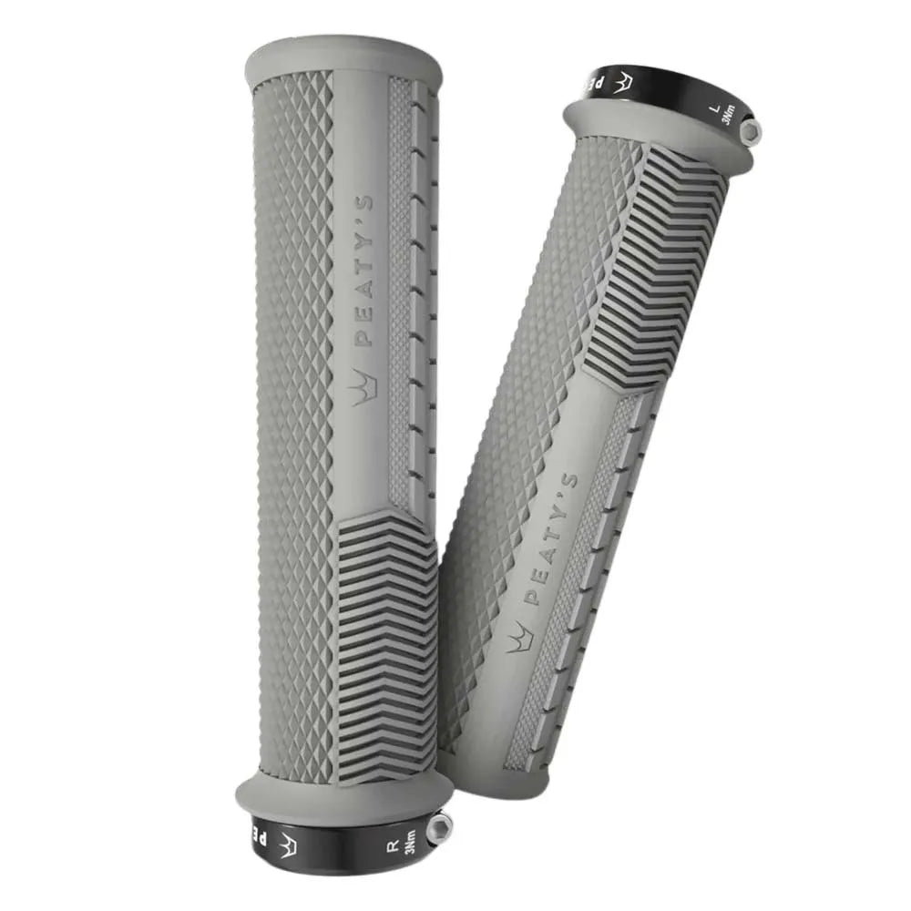 Peaty's Monarch Thin Knurl Grip - Slate - Single Lock On Grips