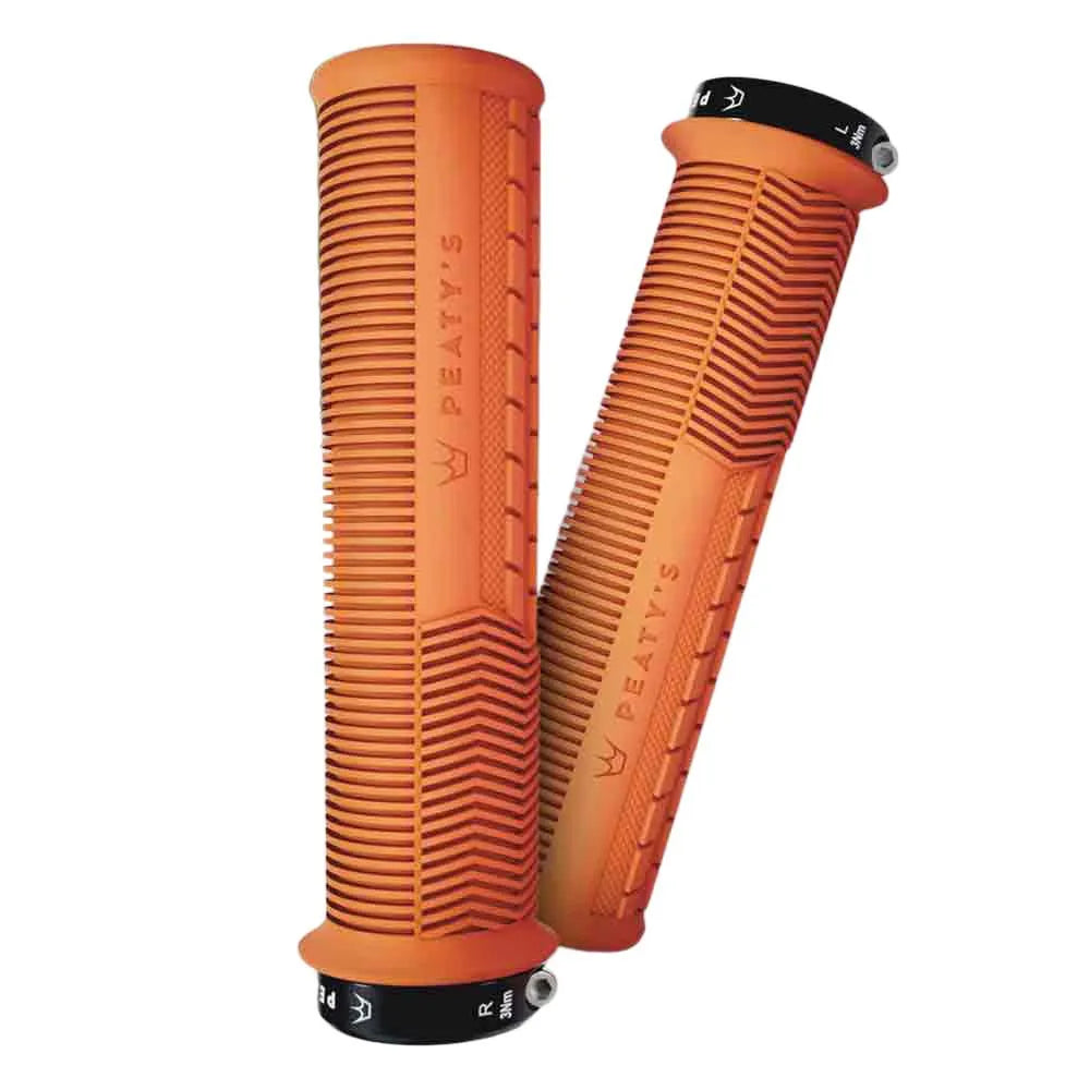 Peaty's Monarch Thick Mushroom Grip - Mango - Single Lock On Grips