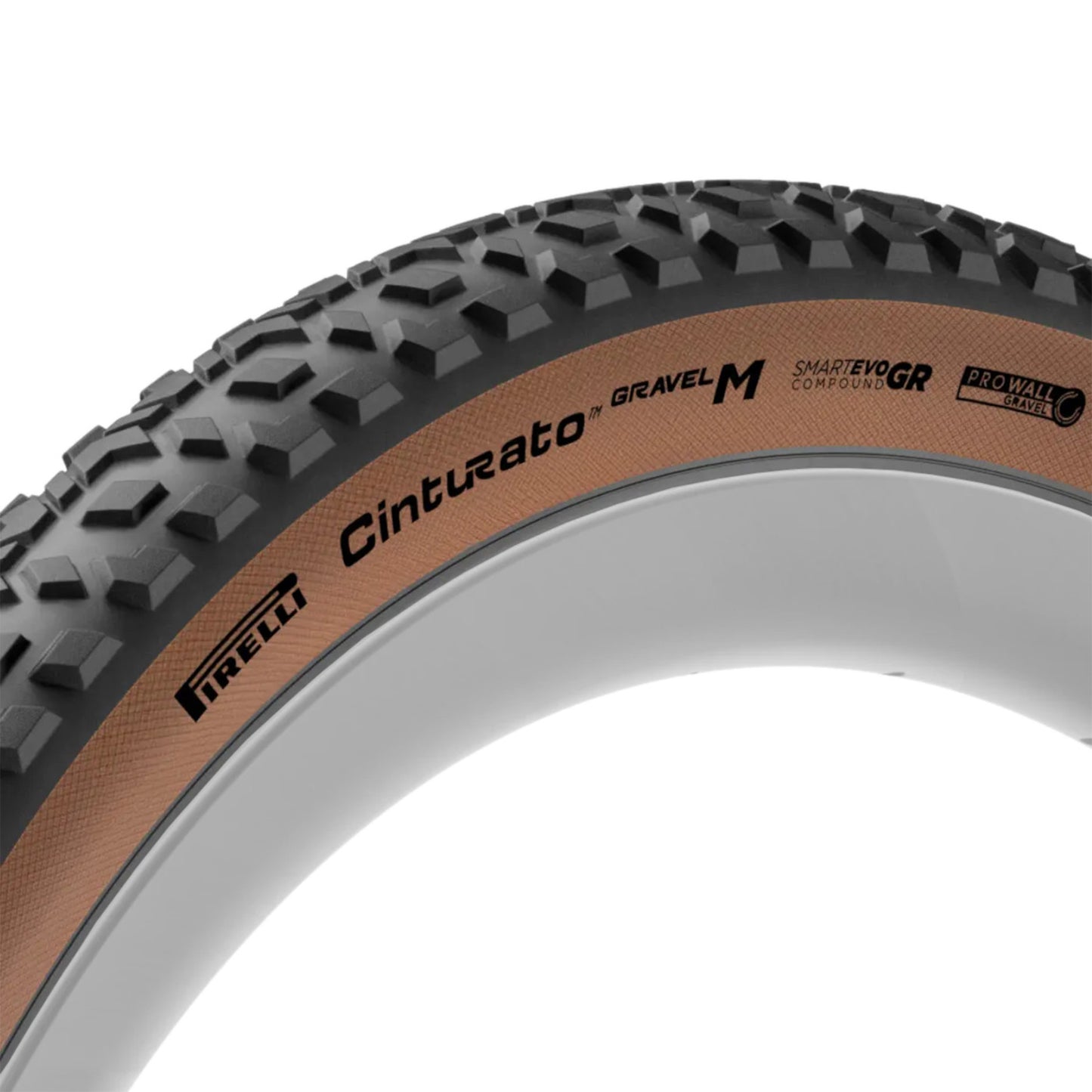 Pirelli Cinturato Gravel High Performance M Tyre - 700c - 45c - Higher Grip - Yes - Medium - Medium Duty Protection - SmartEVO GR - ProWALL Gravel - Folding - Tan - Image 2