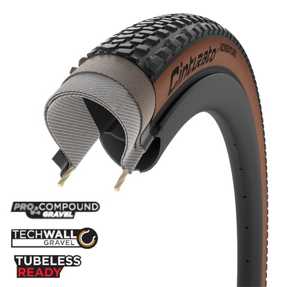 Pirelli Cinturato Adventure Tyre - 700c - 40C - Yes - ProCompound Gravel - ProWALL Gravel - Hard - Light Duty Protection - Folding - Classic - Image 1