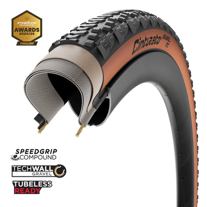 Pirelli Cinturato RC Gravel Tyre - 700c - 35C - Yes - SpeedGRIP - TechWALL Gravel - Medium - Light Duty Protection - Folding - Classic - Image 1