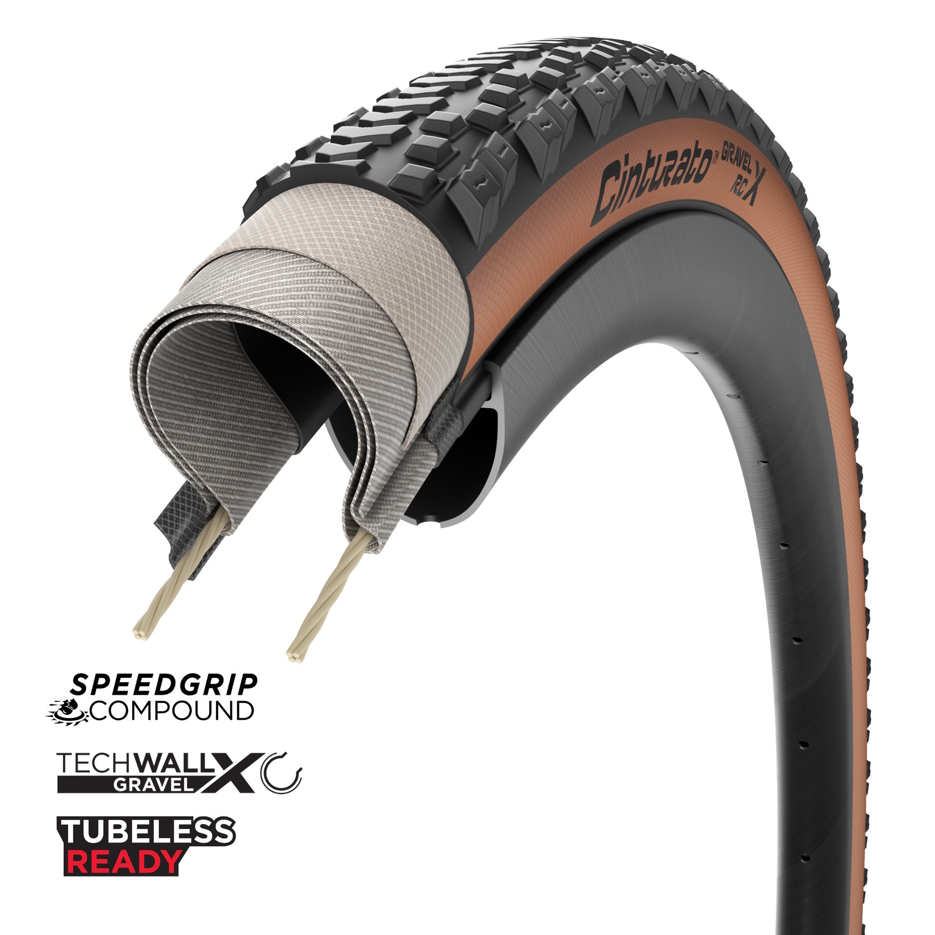 Pirelli Cinturato RC Gravel Tyre - 700c - 40C - Yes - SpeedGRIP - TechWALL - Medium - Medium Duty Protection - Folding - Classic - Image 1