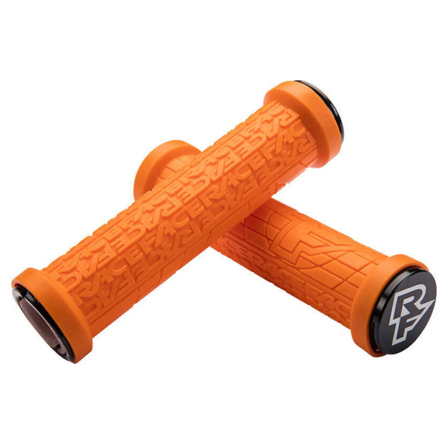 Race Face Grippler Lock On Grips - Orange With Black Clamps - Dual Lock On Grips - 33mm - Image 1