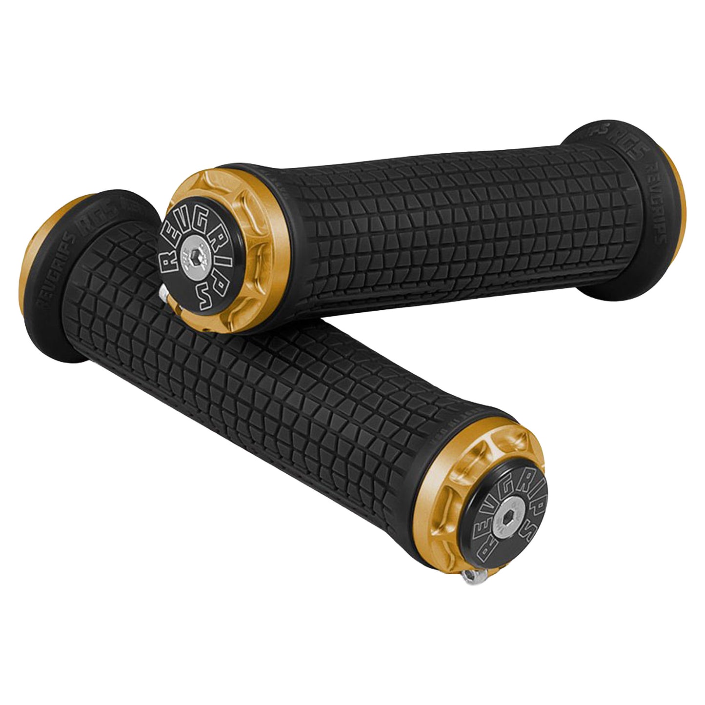 RevGrips Pro Series Grips - Black With Gold Clamps - Dual Lock On Grips - RG5 - Image 1