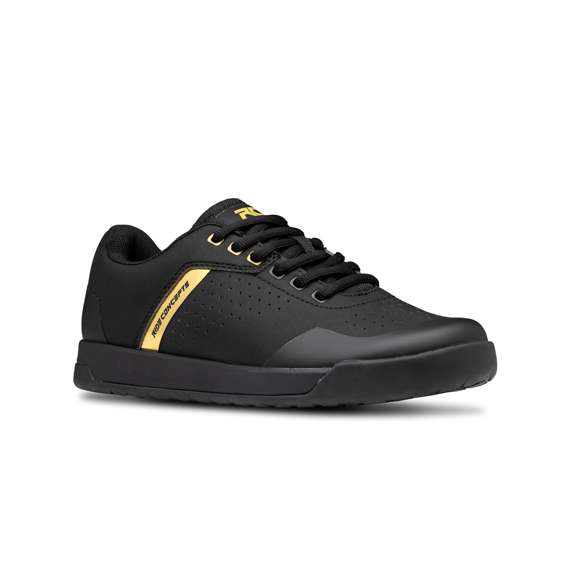 Ride Concepts Hellion Elite Women's Flat Shoes - Women's US 10.0 - Black - Gold - Image 1