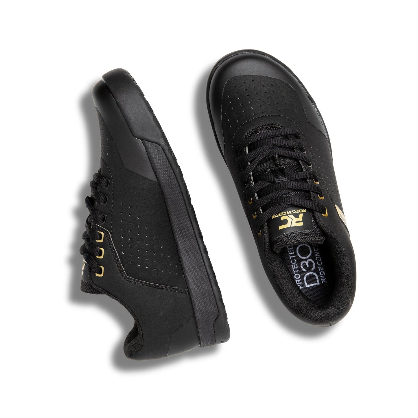 Ride Concepts Hellion Elite Women's Flat Shoes - Women's US 10.0 - Black - Gold - Image 2