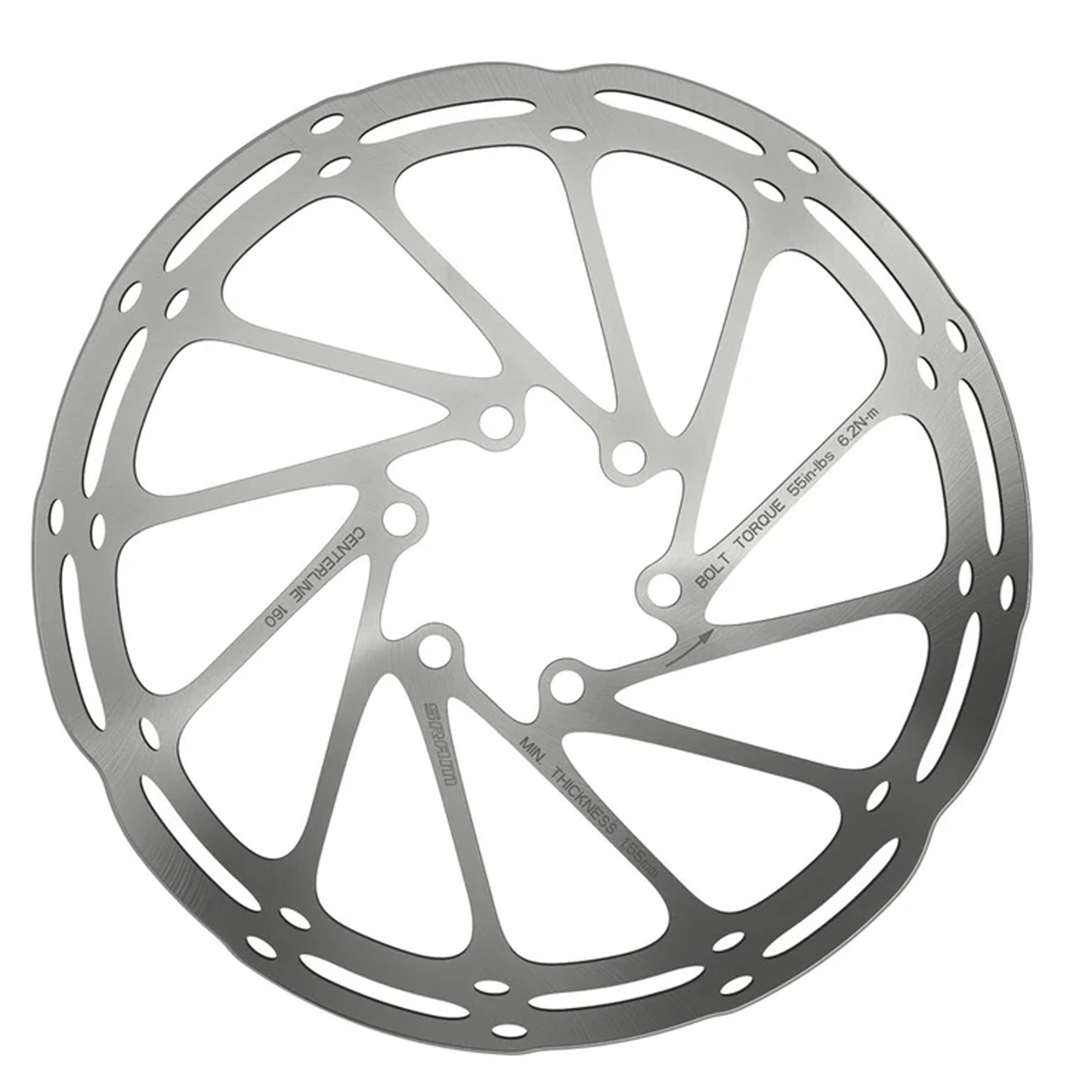 SRAM CenterLine 6 Bolt Rotor - 200mm - 6 Bolt - Standard - 1.8mm to 1.9mm - includes internal tooled lockring