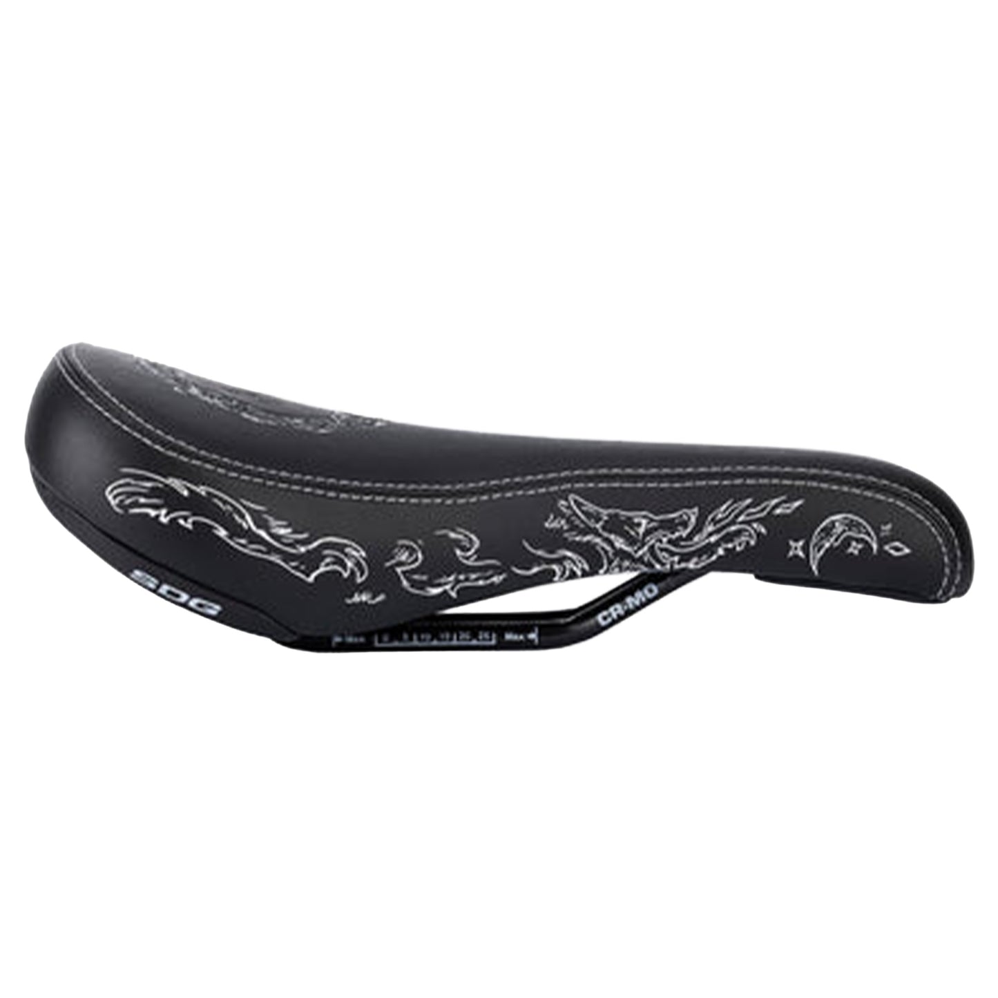 SDG B-Rage Apollo RL Saddle - Cro-Mo Steel - 134mm - Black Cover W/White - Black - Image 2
