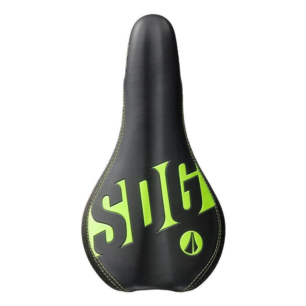 SDG Fly JR Saddle - Steel - M - Black - Neon Green - Image 1