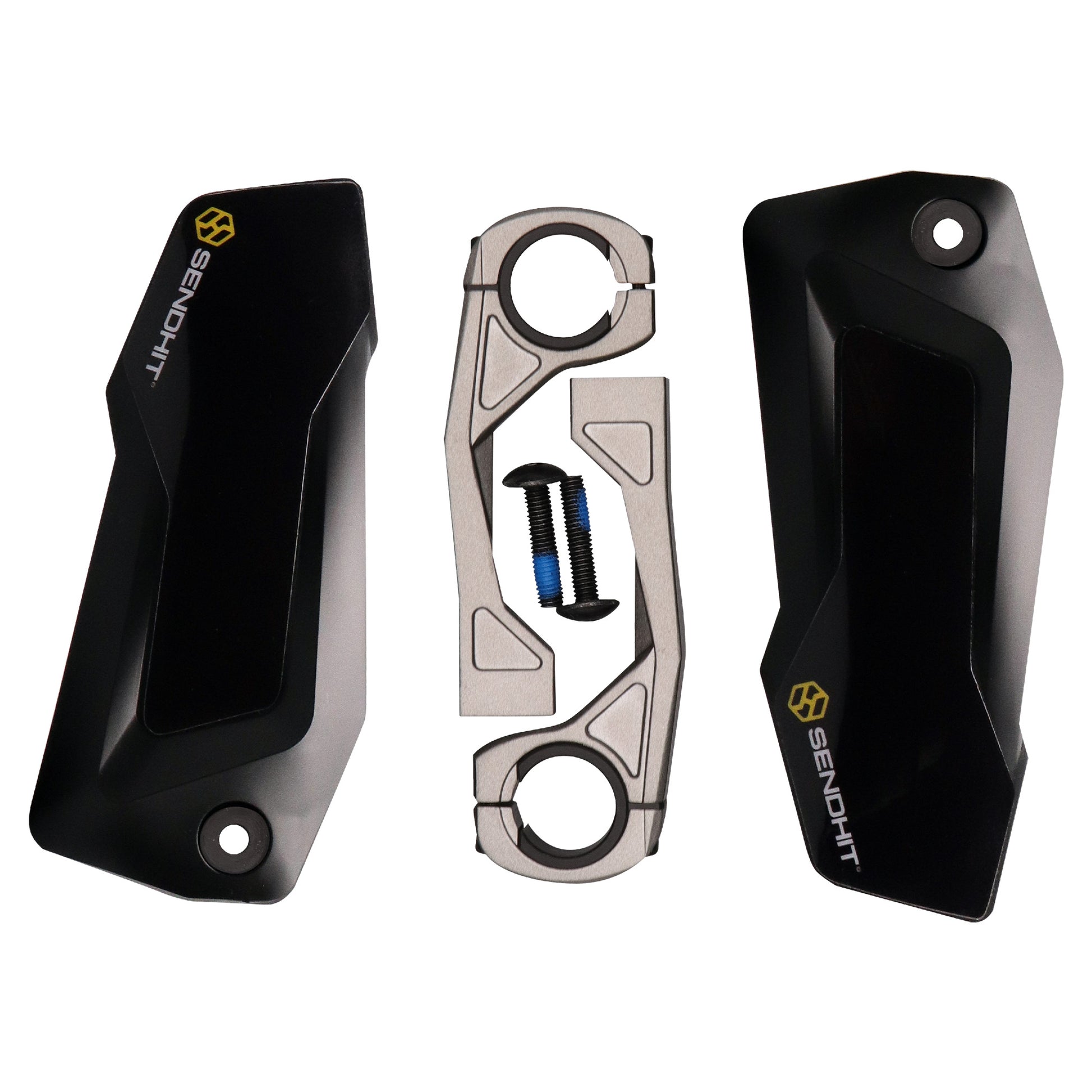 Sendhit Nock MTB Handguards V3 Set - Hand Guards - Black Guards / Grey Brackets - Image 4