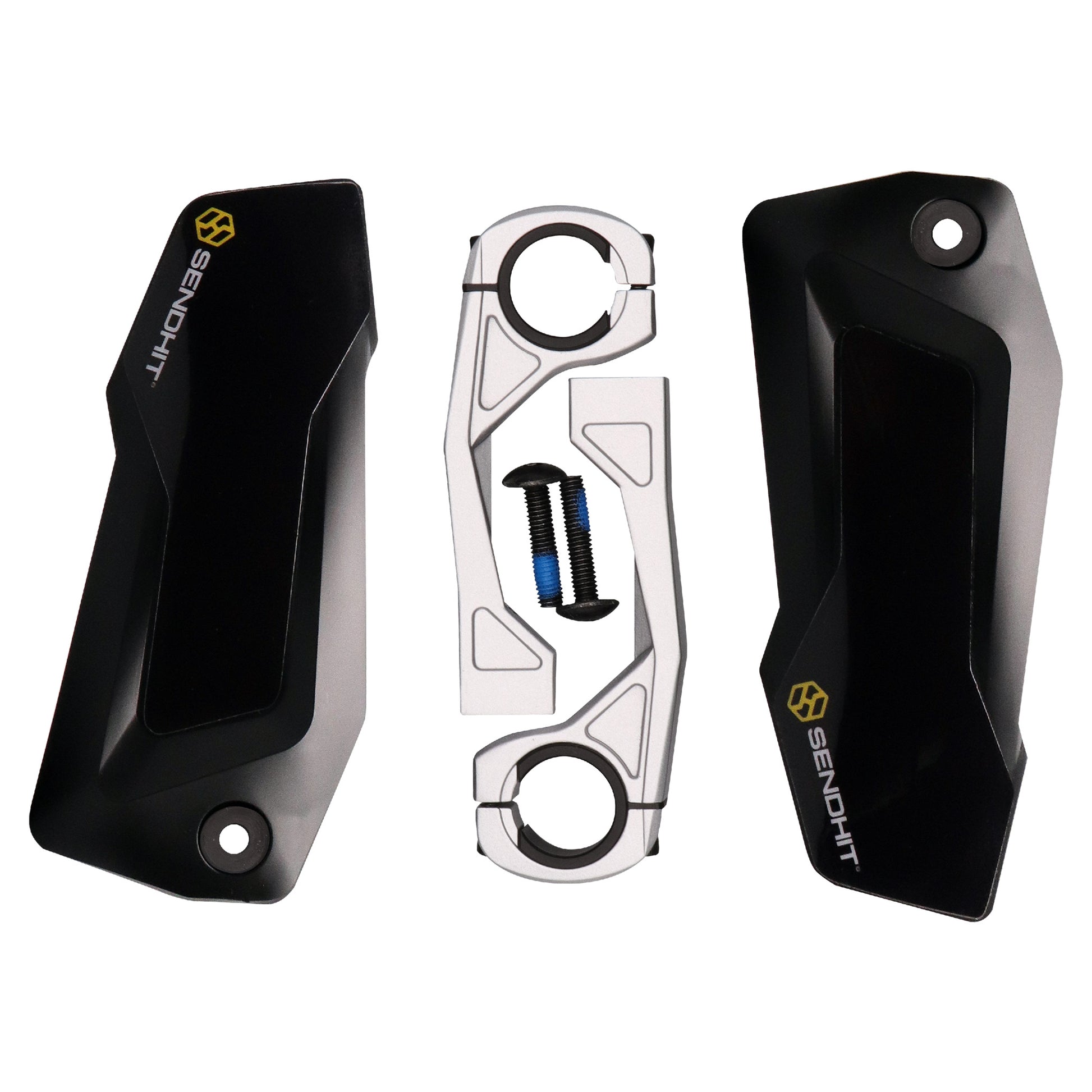 Sendhit Nock MTB Handguards V3 Set - Hand Guards - Black Guards / Silver Brackets - Image 4