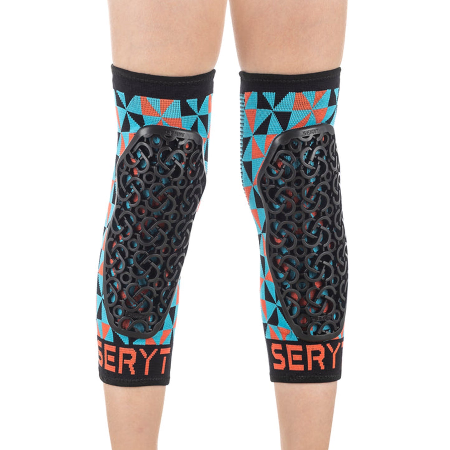 SERYT Youth Knee Pads - S/M - Arlecchino Light-blue Red - Image 2