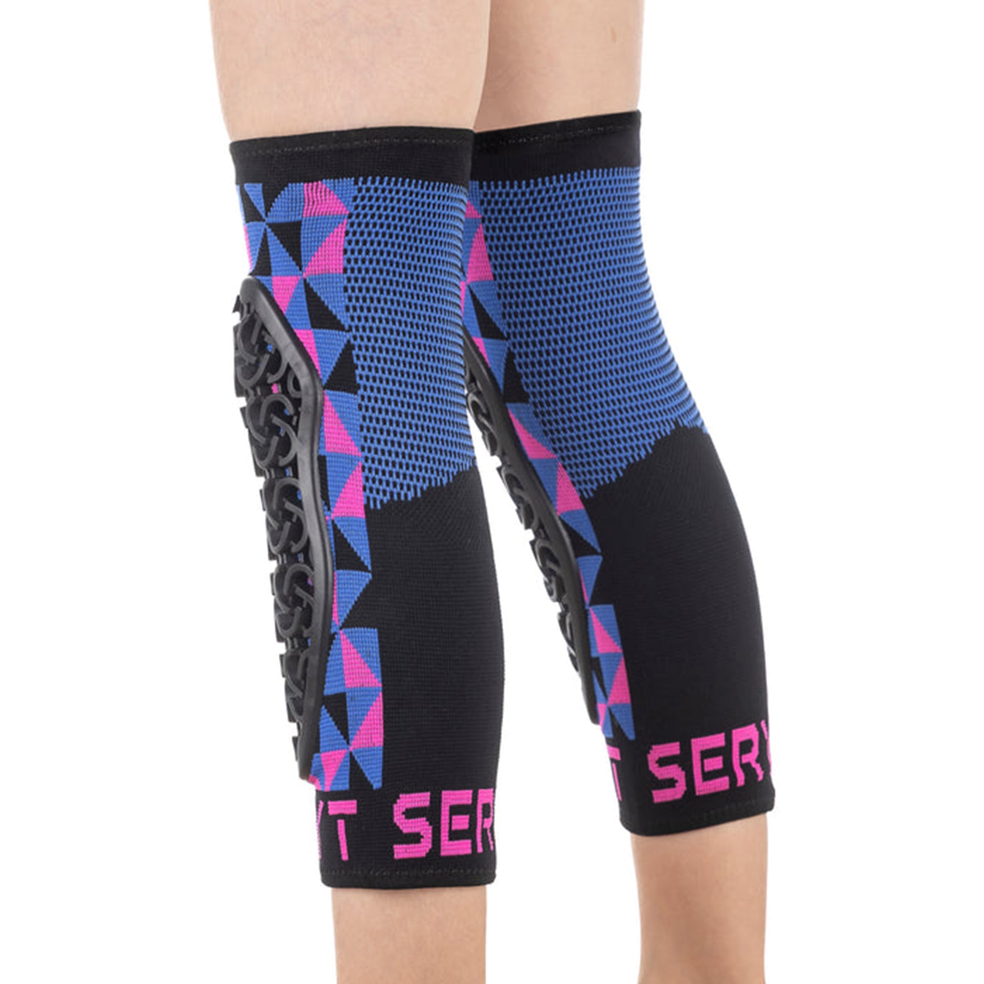 SERYT Youth Knee Pads - S/M - Arlecchino Pink Blue - Image 4