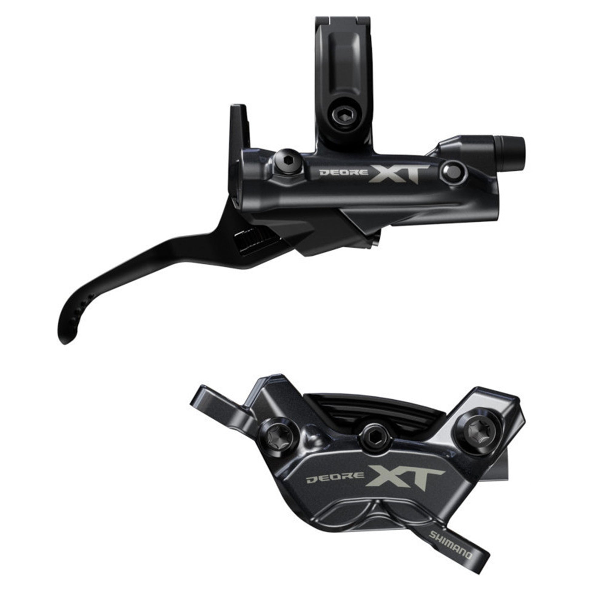 Shimano BR-M8220 XT Trail Disc Brake - Front - Right Lever - 1000mm - Black - Metal Pad with Fin - Image 1
