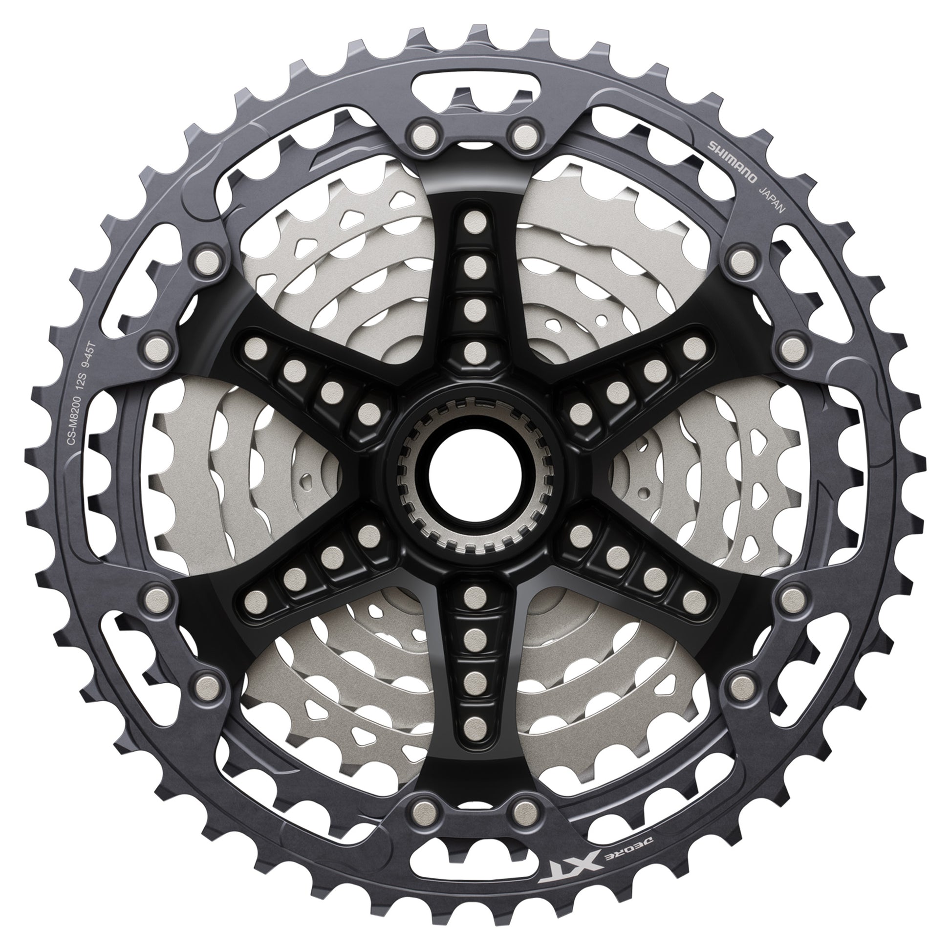 Shimano CS-M8200 XT Cassette - 12 Speed - Shimano Micro Spline - 9-45T - Silver - Image 4