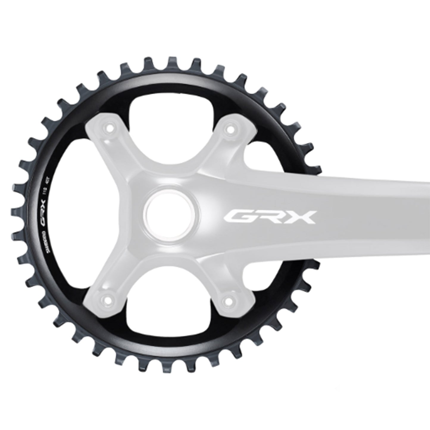 Shimano GRX FC-RX810 1x11 Chainring - Four Bolt - 110 BCD - 51.1mm - Round - 40T - 11 Speed - Alloy - Image 1