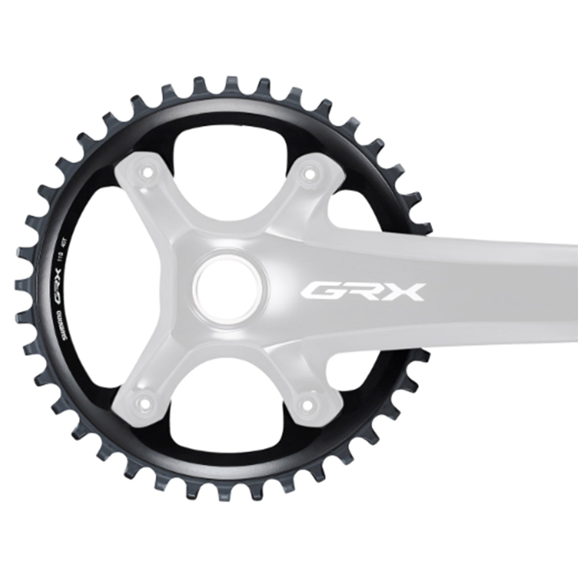 Shimano GRX FC-RX810 1x11 Chainring - Four Bolt - 110 BCD - 51.1mm - Round - 42T - 11 Speed - Alloy - Image 1