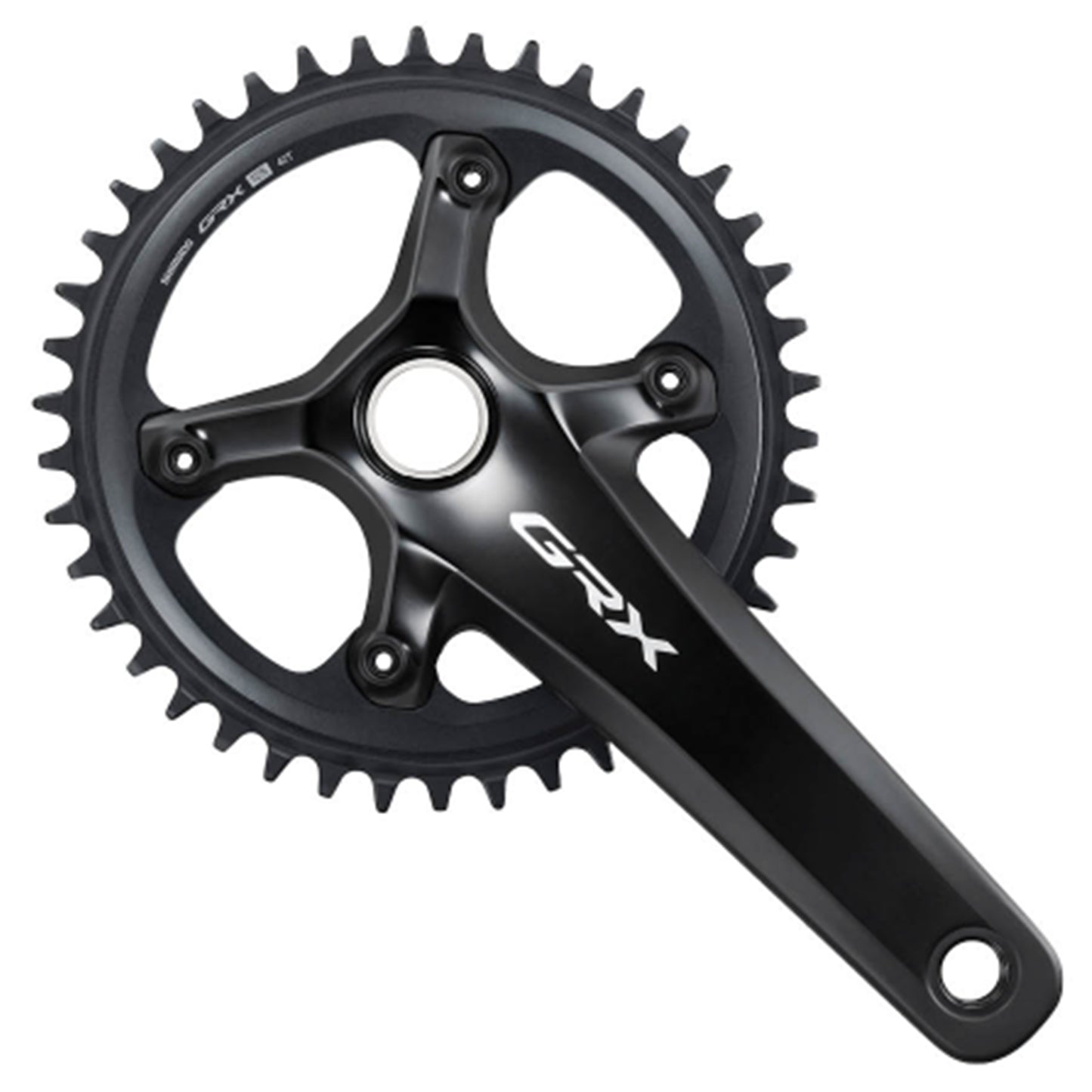 Shimano GRX FC-RX820 1x12 Speed Crankset - 68-70mm Shell - 24mm - Four Bolt - 110 BCD Asymmetric Shimano - 170mm - Black - 42T - 49.7mm Chainline - Image 1