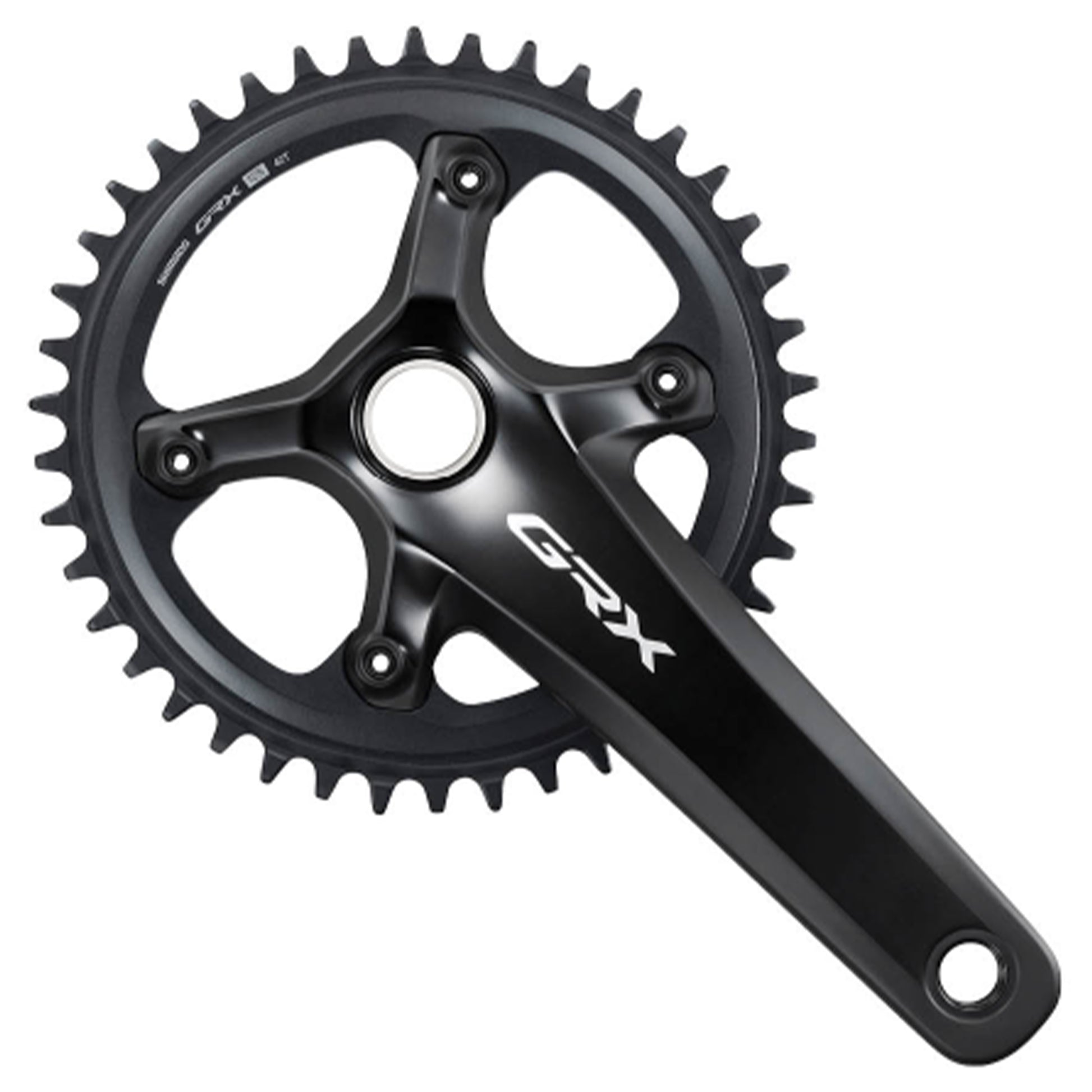 Shimano GRX FC-RX820 1x12 Speed Crankset - 68-70mm Shell - 24mm - Four Bolt - 110 BCD Asymmetric Shimano - 172.5mm - Black - 42T - 49.7mm Chainline - Image 1