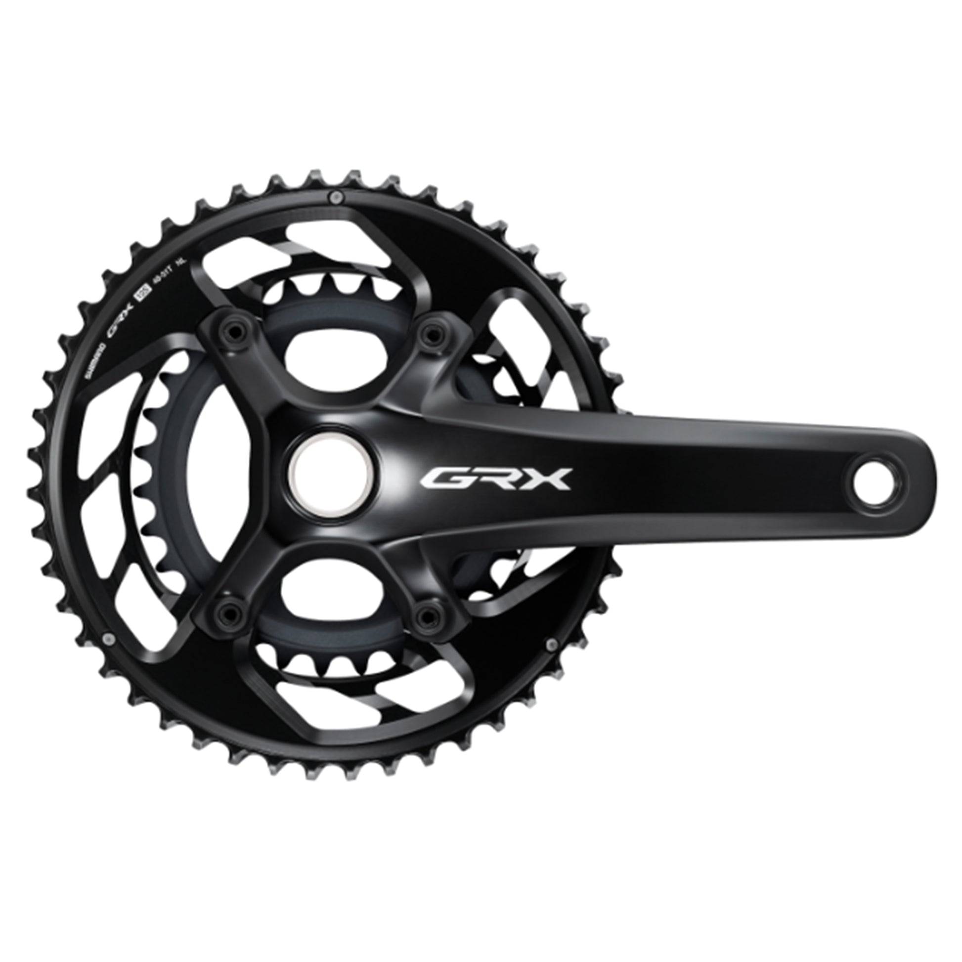Shimano GRX FC-RX820 2x12 Speed Crankset - 68-70mm Shell - 24mm - Four Bolt - 110-80 BCD Asymmetric Shimano - 170mm - Black - 48-31T - 47mm Chainline - Image 1
