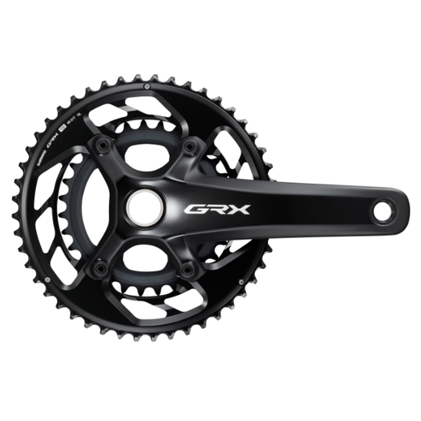 Shimano GRX FC-RX820 2x12 Speed Crankset - 68-70mm Shell - 24mm - Four Bolt - 110-80 BCD Asymmetric Shimano - 172.5mm - Black - 48-31T - 47mm Chainline