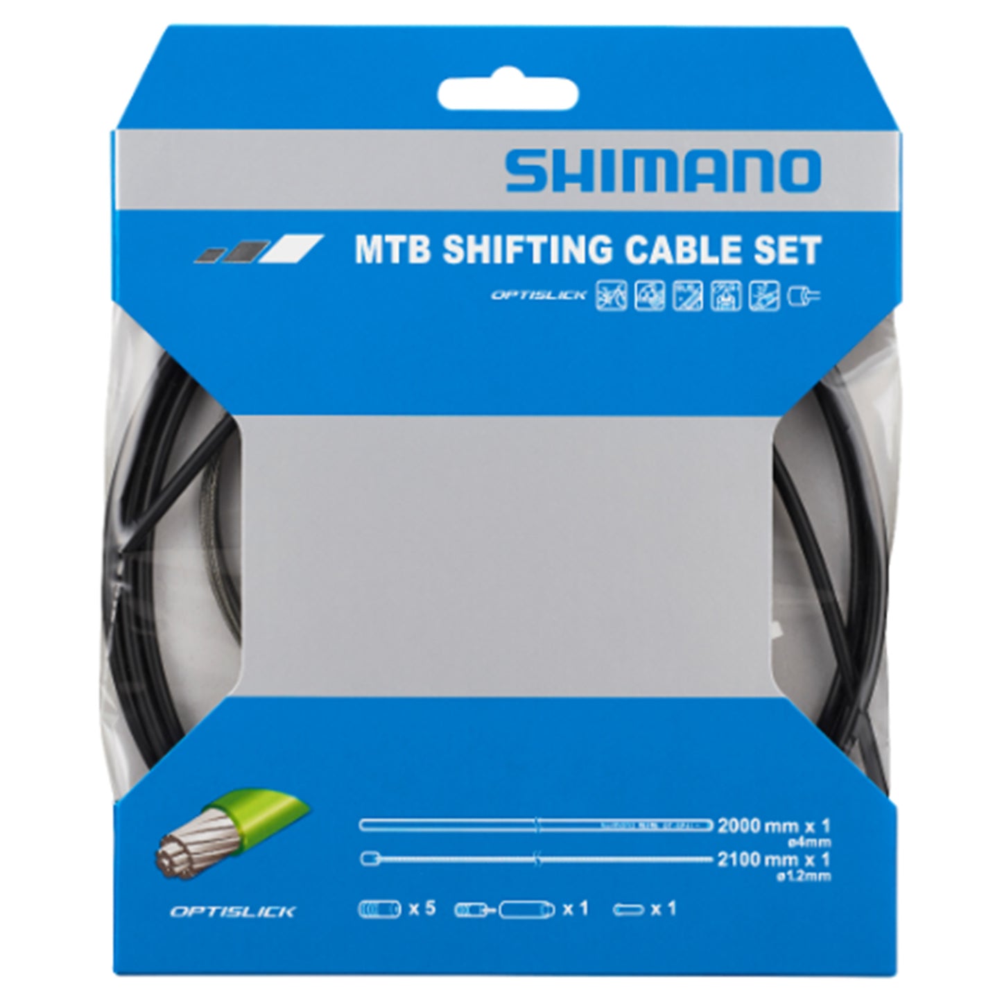 Shimano MTB Optislick Shift Inner Cable Set - Black - 2000mm - Image 2
