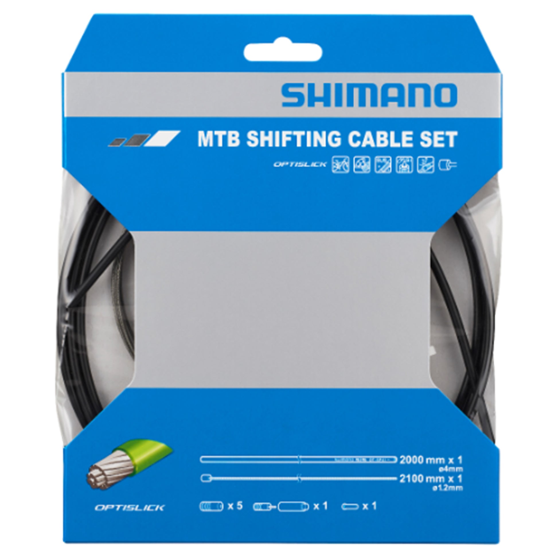 Shimano MTB Optislick Shift Inner Cable Set - Black - 2000mm - Image 2