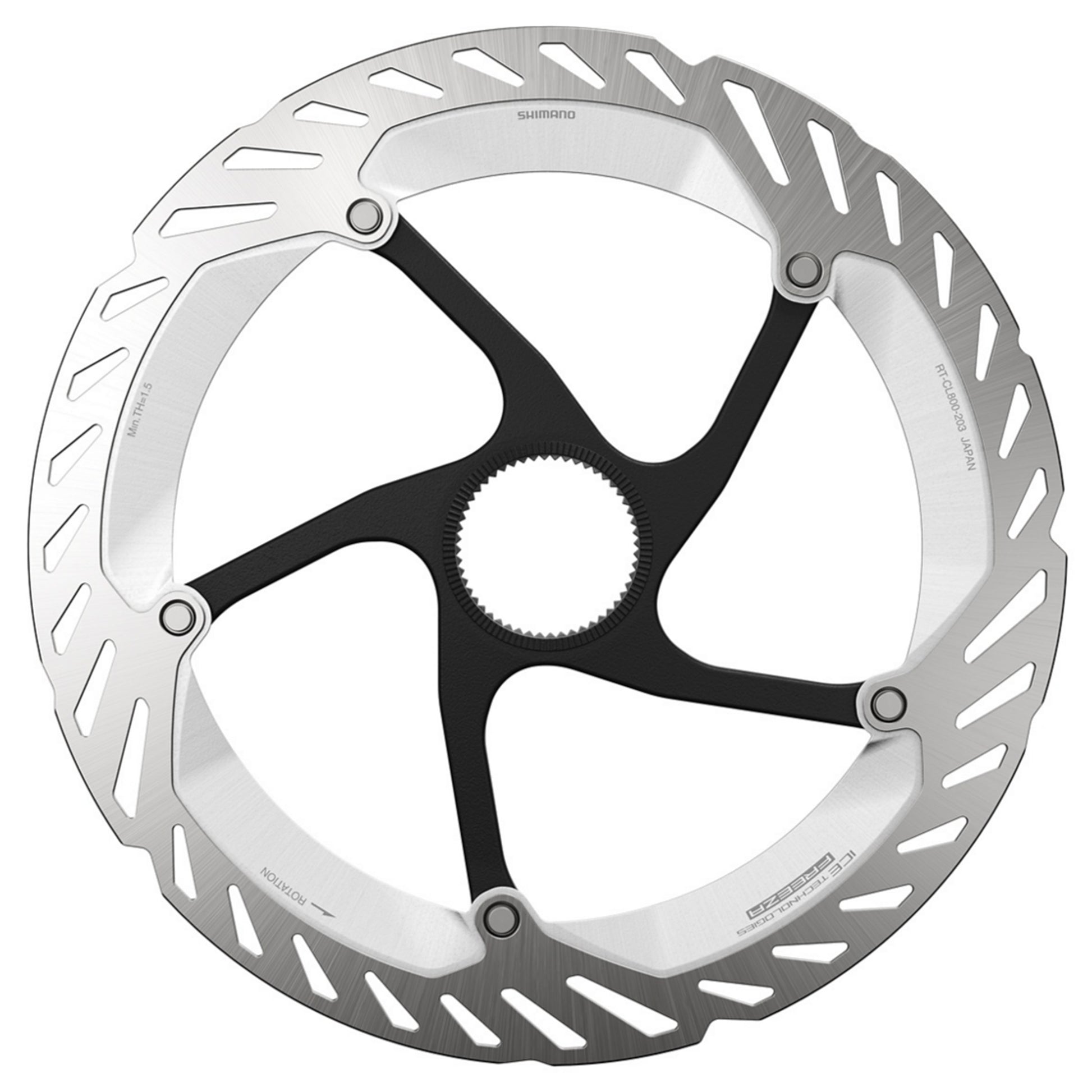 Shimano RT-CL800 Ice-Tech Centrelock Internal Serration Disc Brake Rotor - 203mm - Centerlock - Standard - 1.8mm to 1.9mm - Image 1